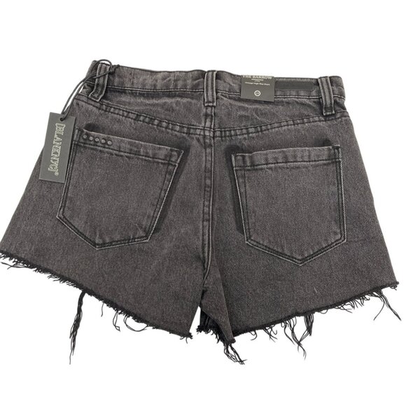 Blank NYC The Barrow High Rise Distressed Black Shorts NWT Sz 24 - Picture 2 of 3